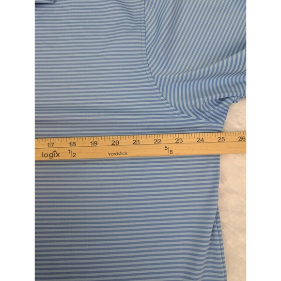 Peter Millar Summer Comfort Shirt Men's XL Blue Striped Polo Shirt Golf *Read - Picture 5 of 10